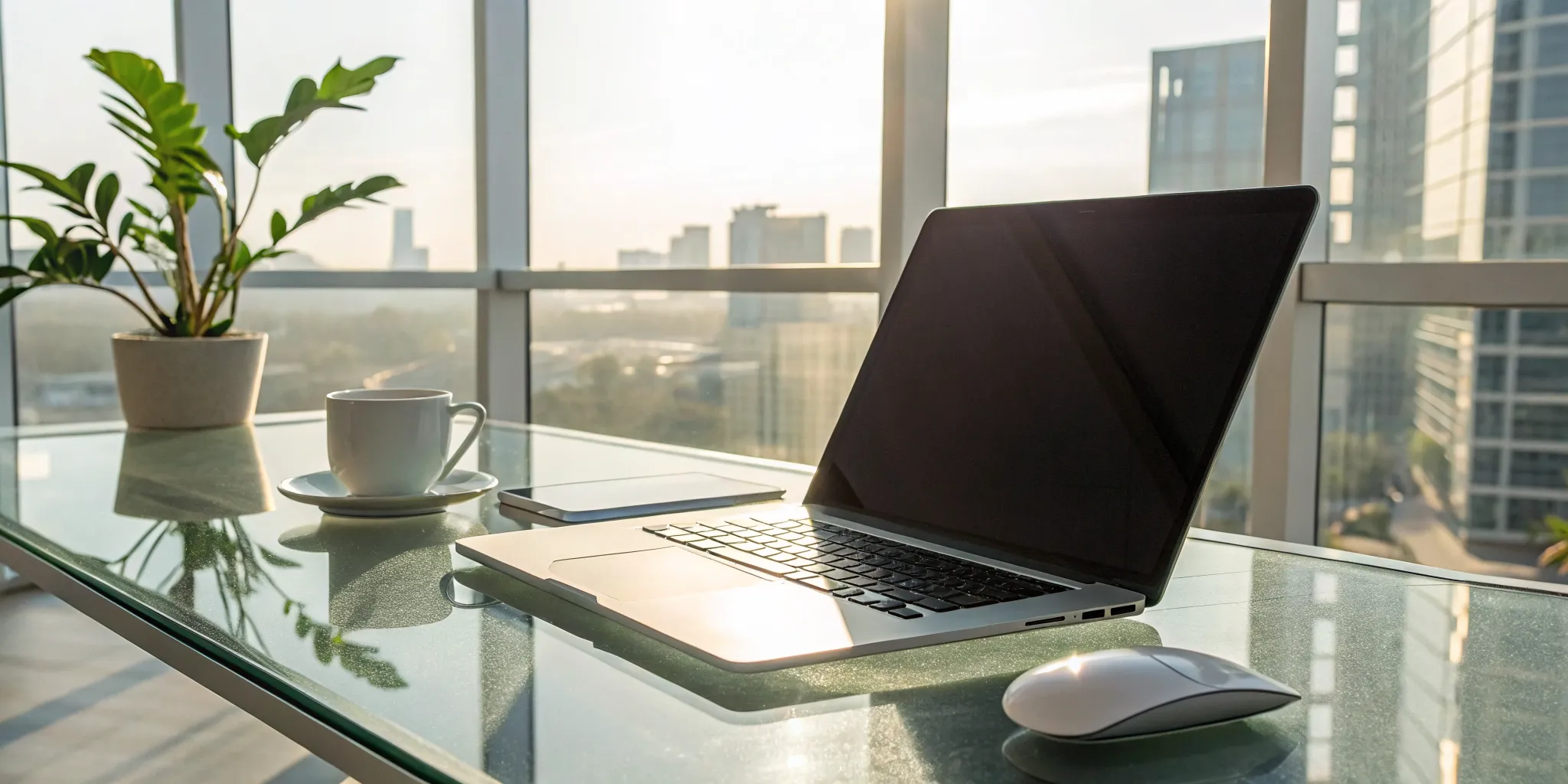 Managing a business approval workflow on a laptop in a modern office.