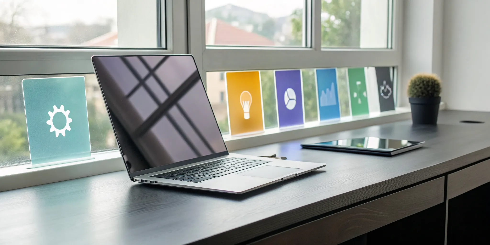 A laptop displaying a workflow automation software dashboard to streamline business tasks.