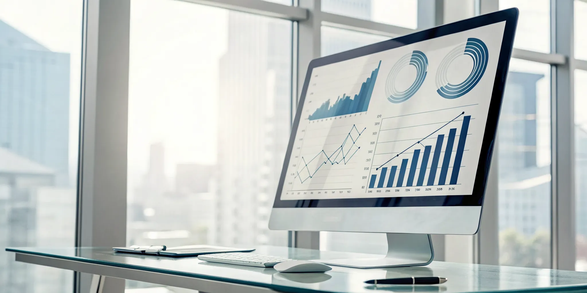 A computer screen showing a project metrics dashboard with graphs and charts.