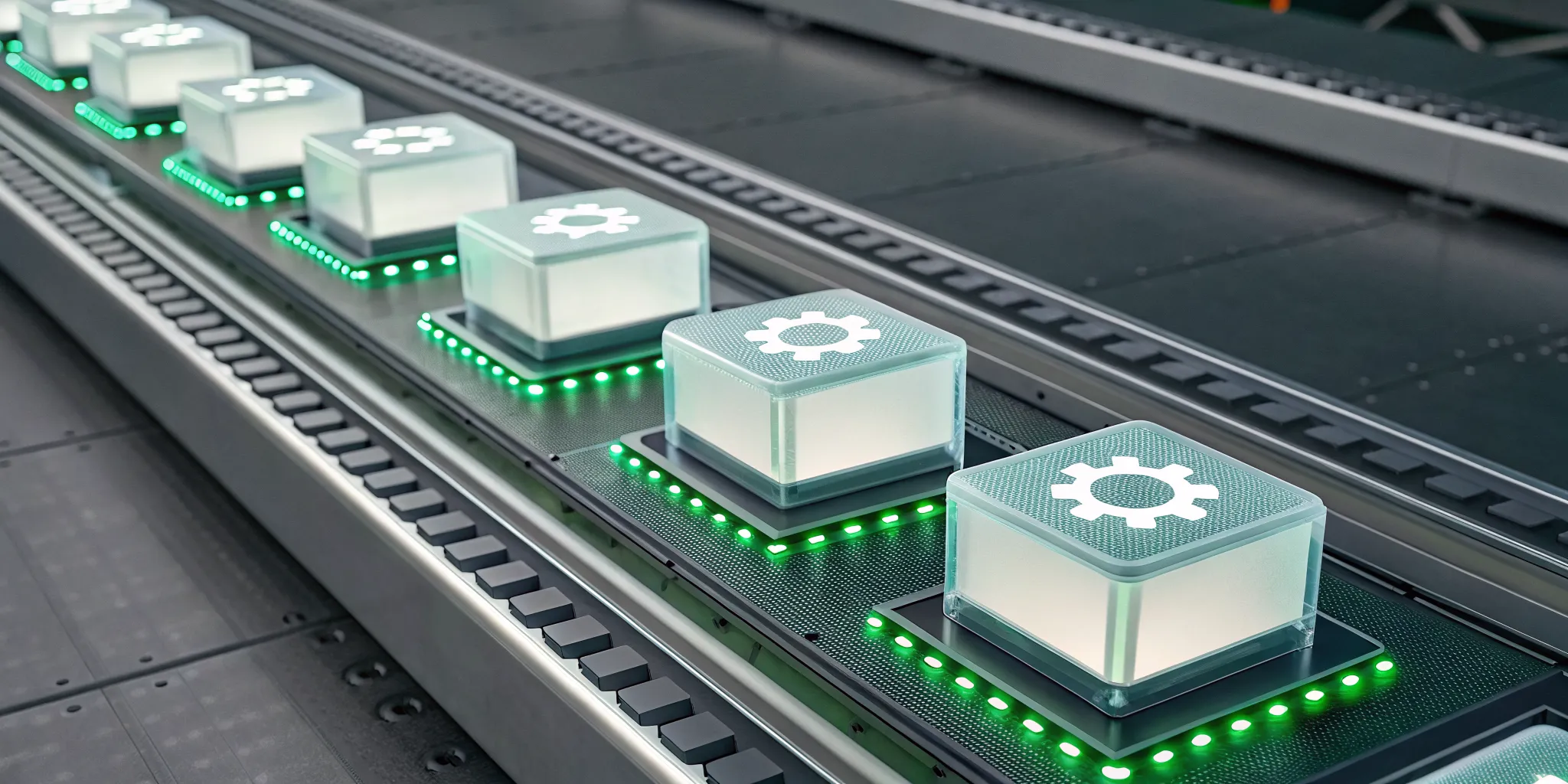 Automated software deployment strategy using a CI/CD pipeline with moving gears.