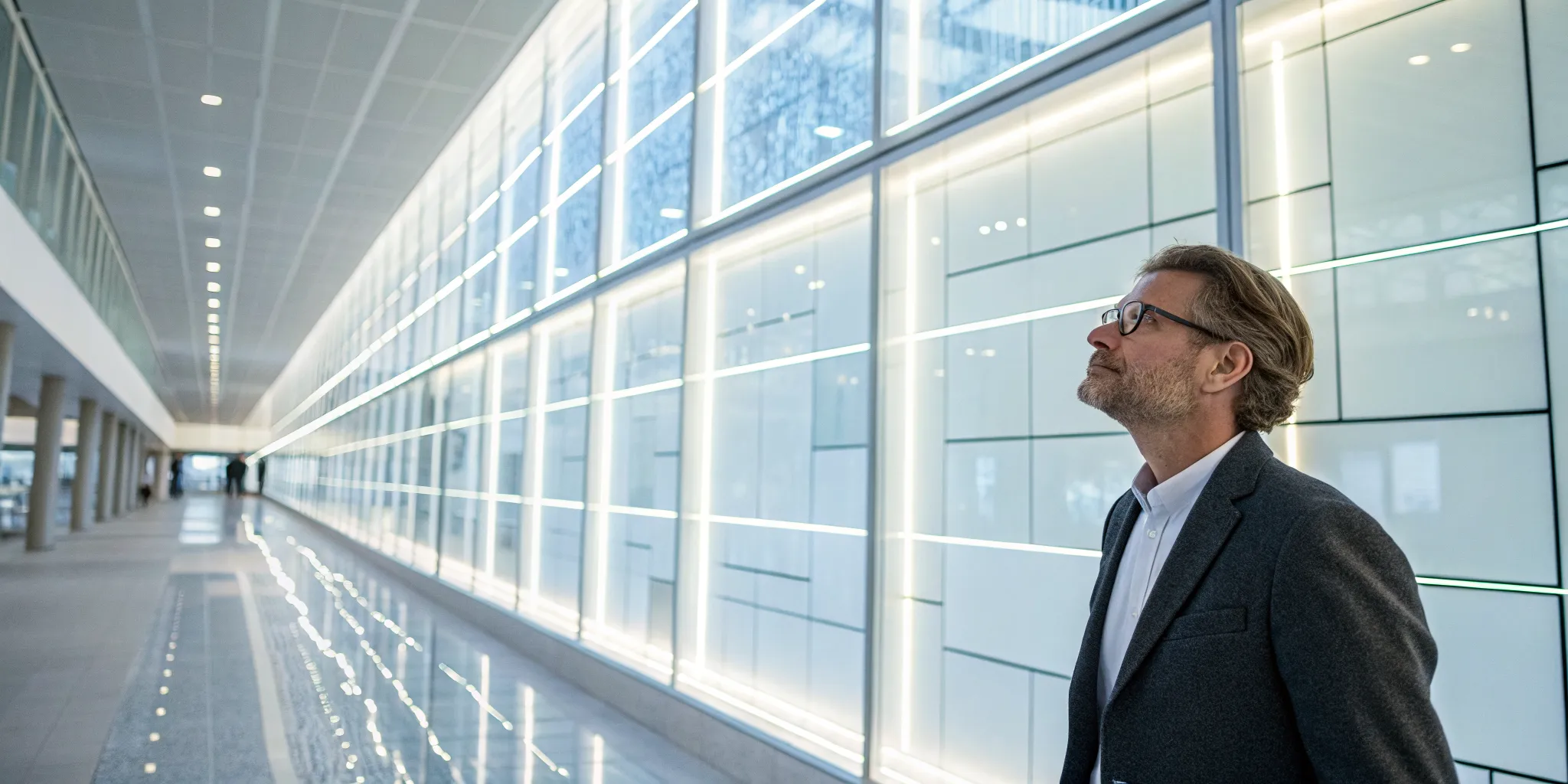 A professional in a modern office enhanced by agentic workflow tools for teams.