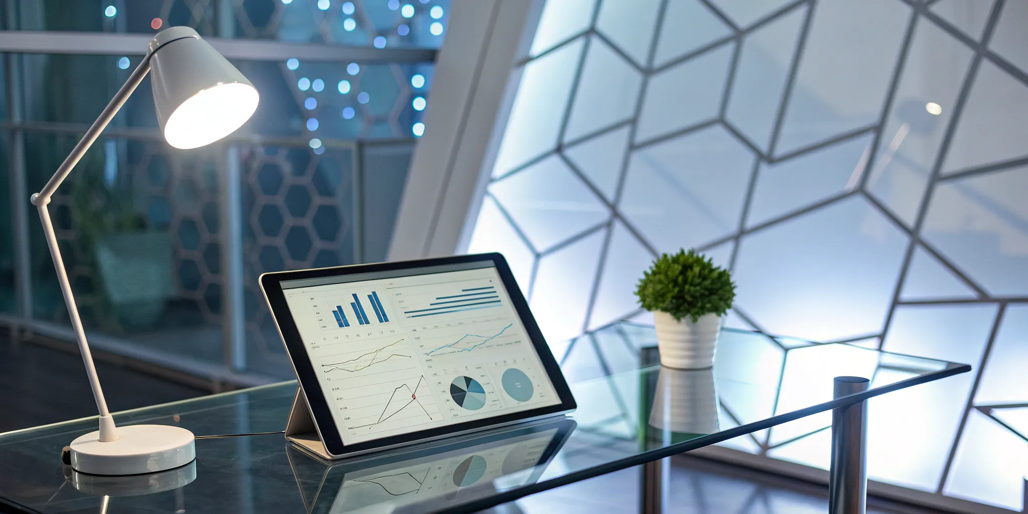 A tablet on a desk showing a workflow tool's dashboard for automating business tasks.
