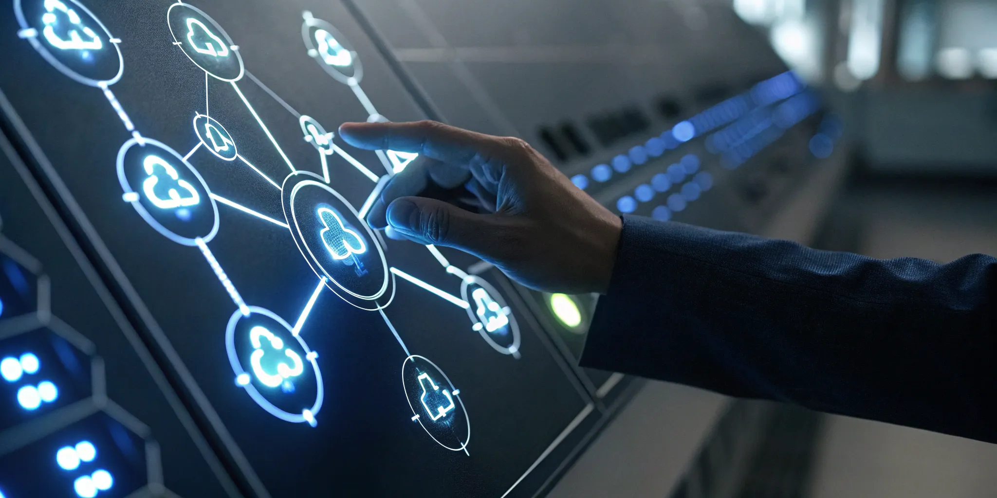 A user managing a business rules engine on a digital interface for automated decisions.