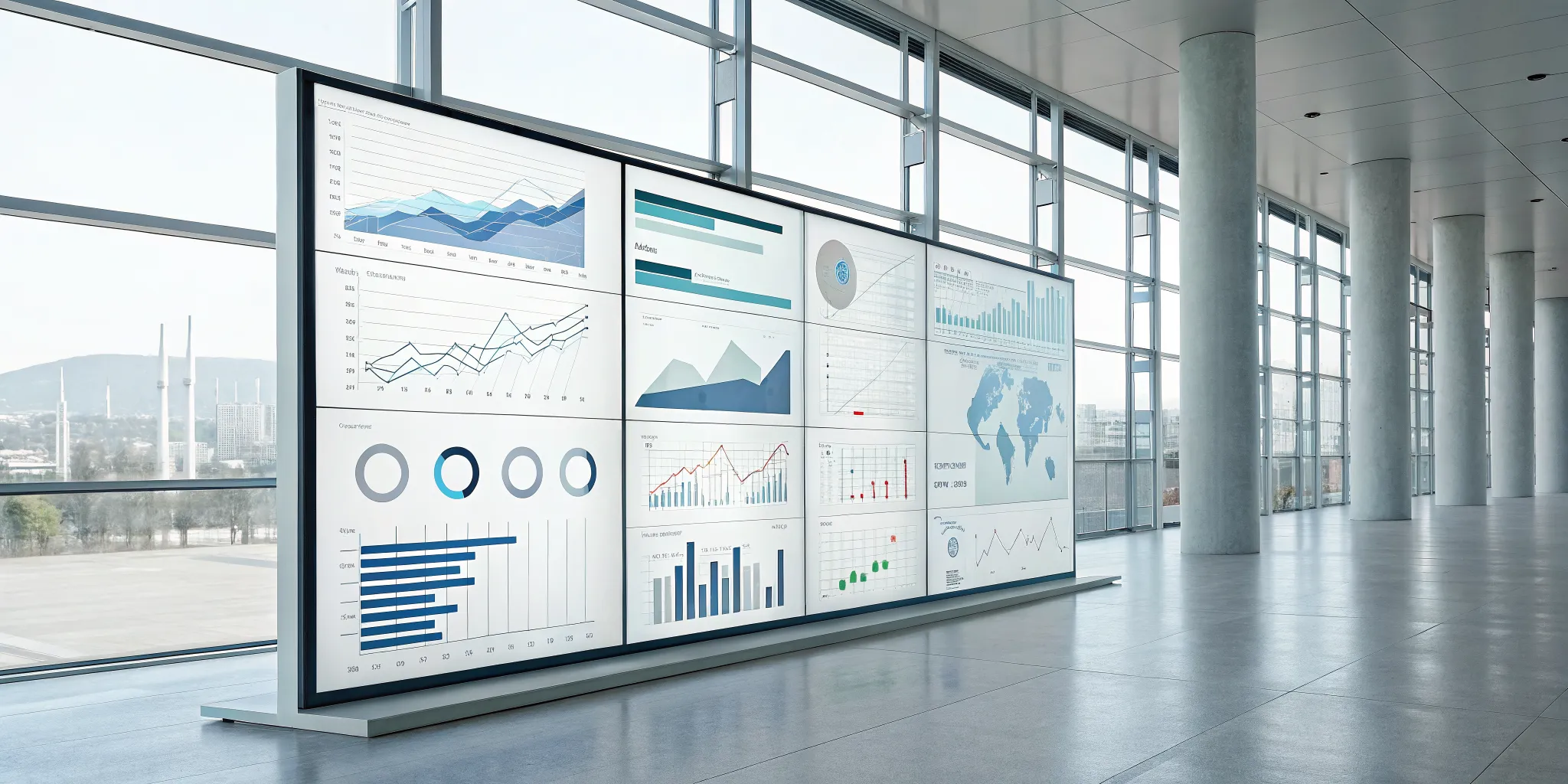 A dashboard showing examples of key process metrics used to track business performance.