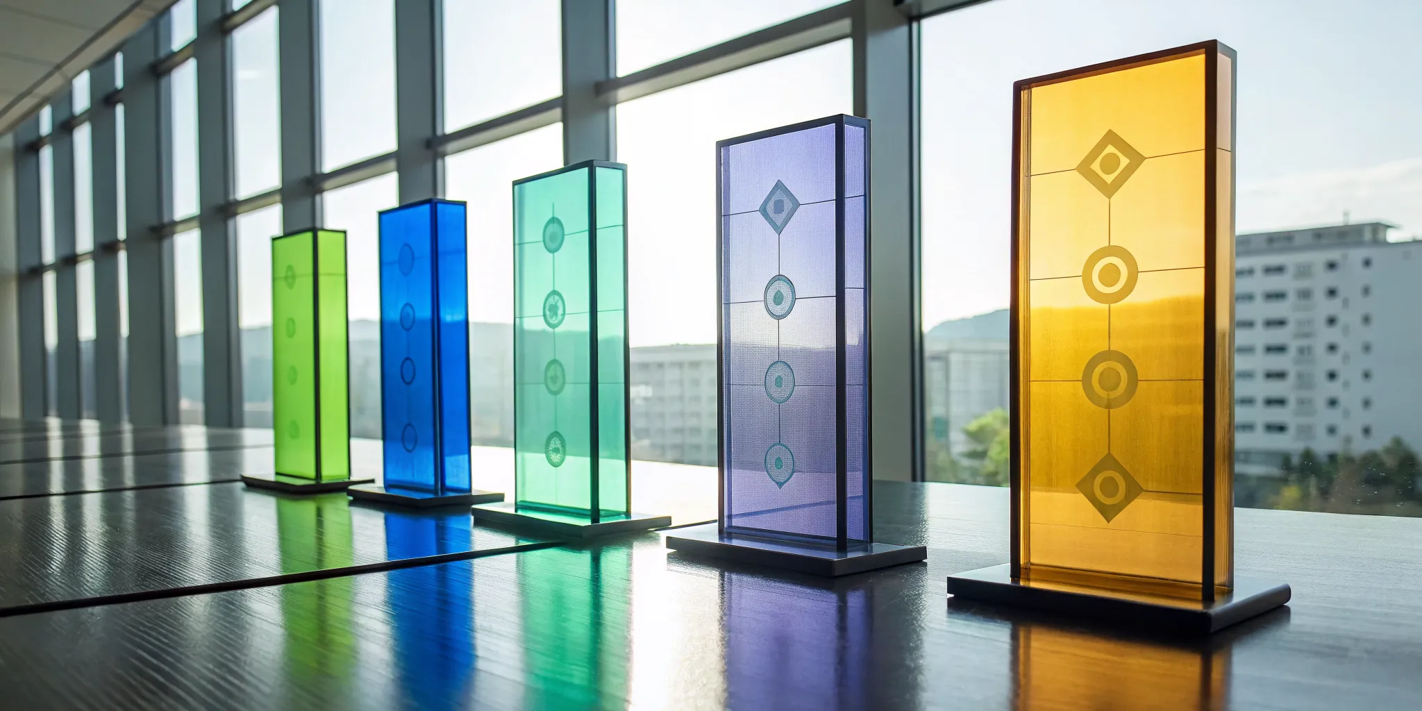Awards for top enterprise BPM software platforms on an office desk.