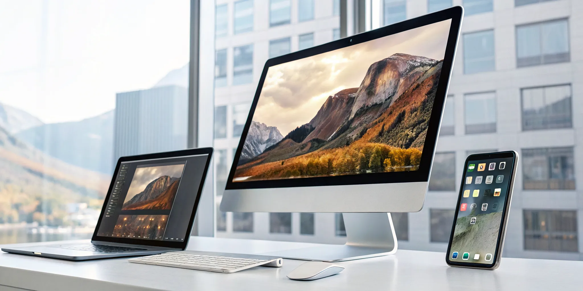 Comparing the best BPM tools on a desktop computer, laptop, and smartphone.