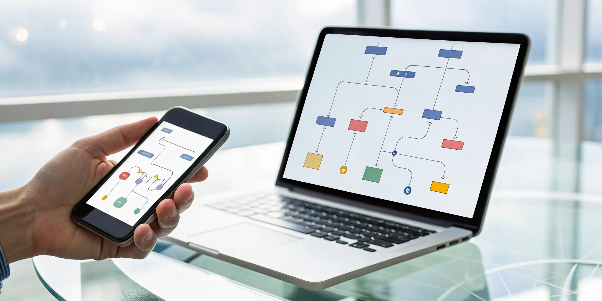 A mobile workflow management app on a smartphone used for efficient task and process management.