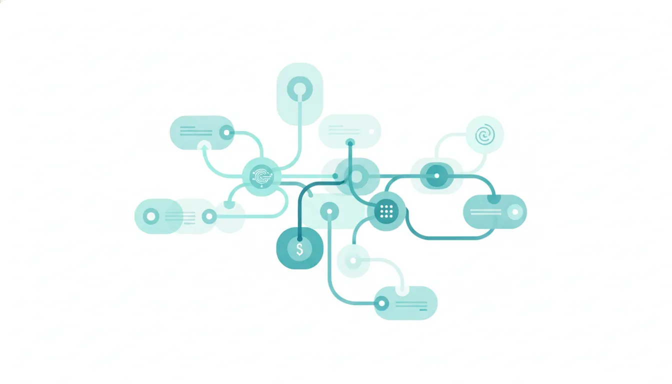 Visual workflow diagram representing process steps and system interactions in business process management
