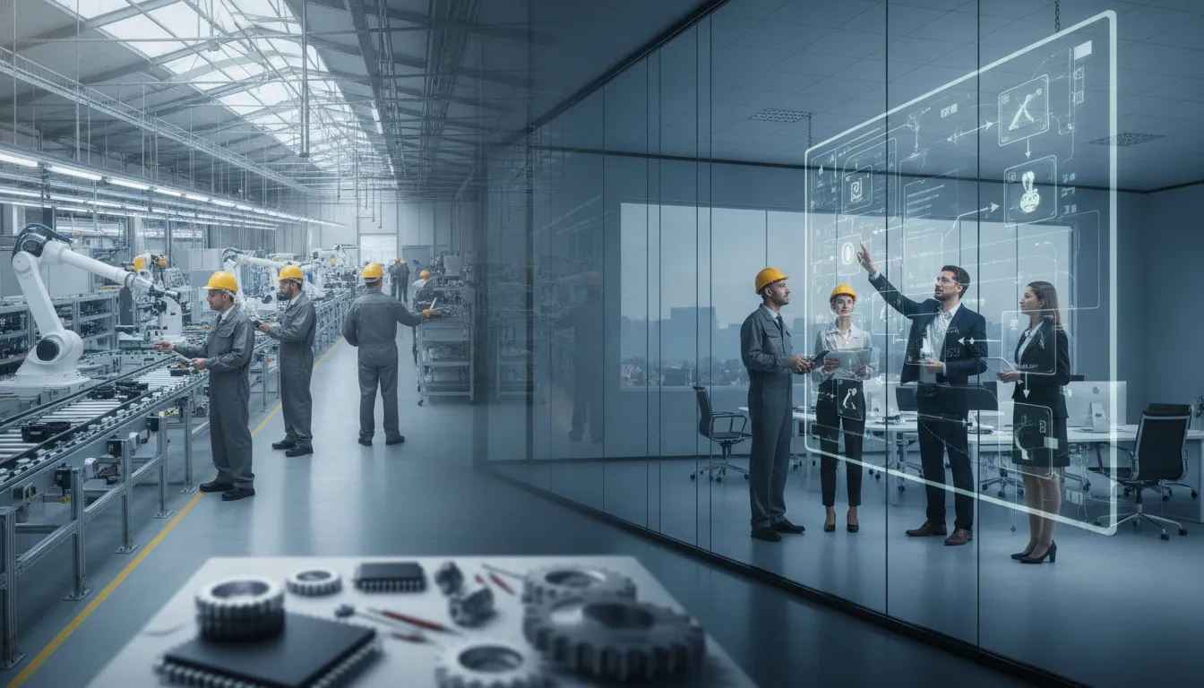 Manufacturing operations team orchestrating workflows across people and machines