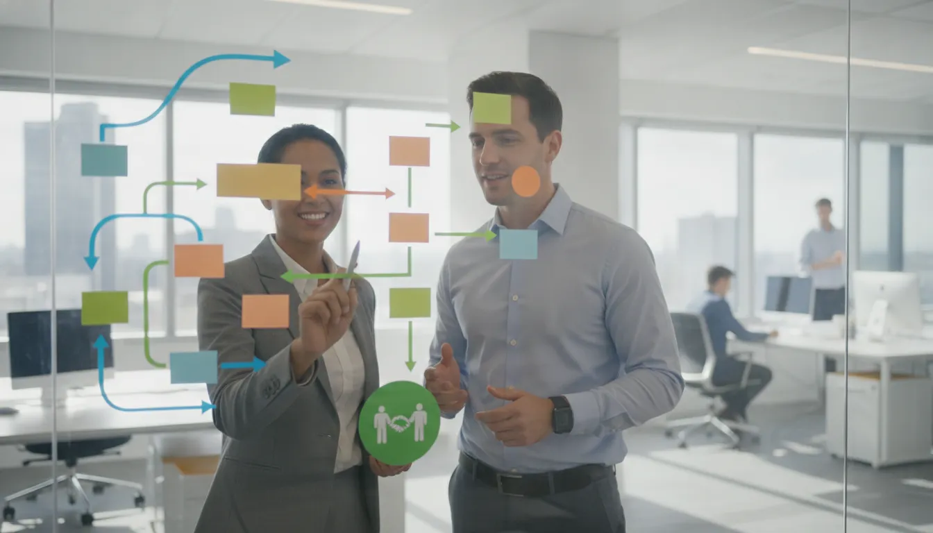 Workflow governance path showing AI review, approval, and controlled execution