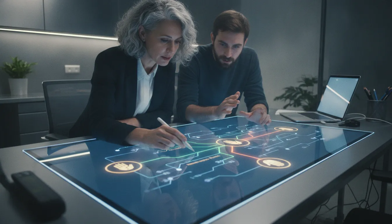 Enterprise team mapping an agentic AI workflow