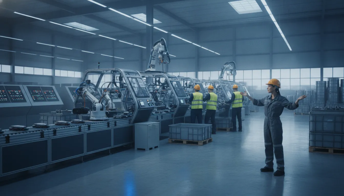 Manufacturing process automation team coordinating a product launch