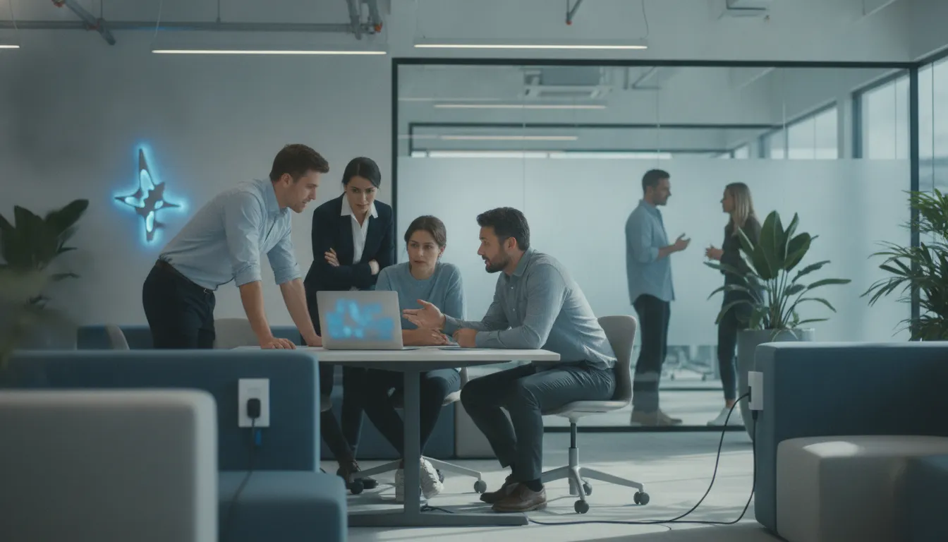 Enterprise team evaluating connected business processes