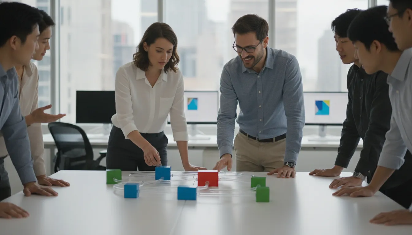 Enterprise team reviewing a connected business process