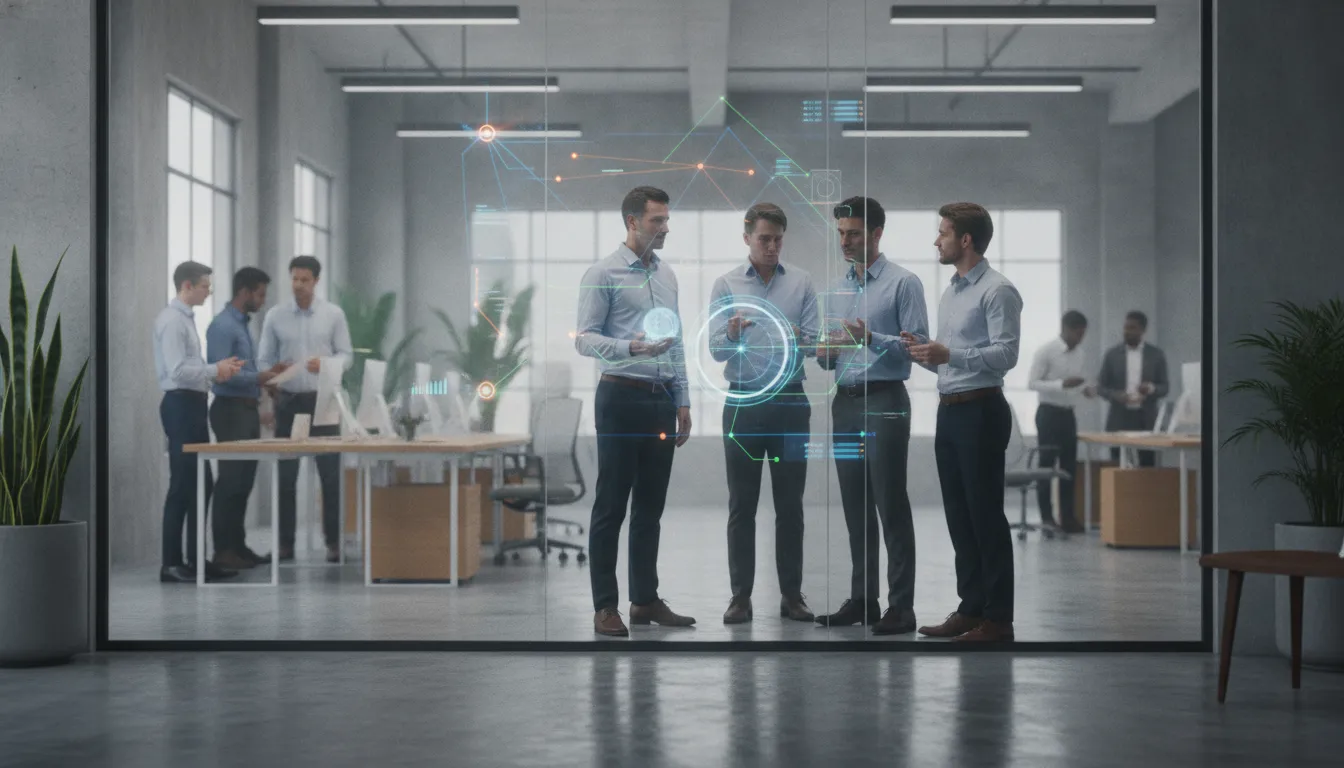 Enterprise sales team mapping a connected CRM workflow