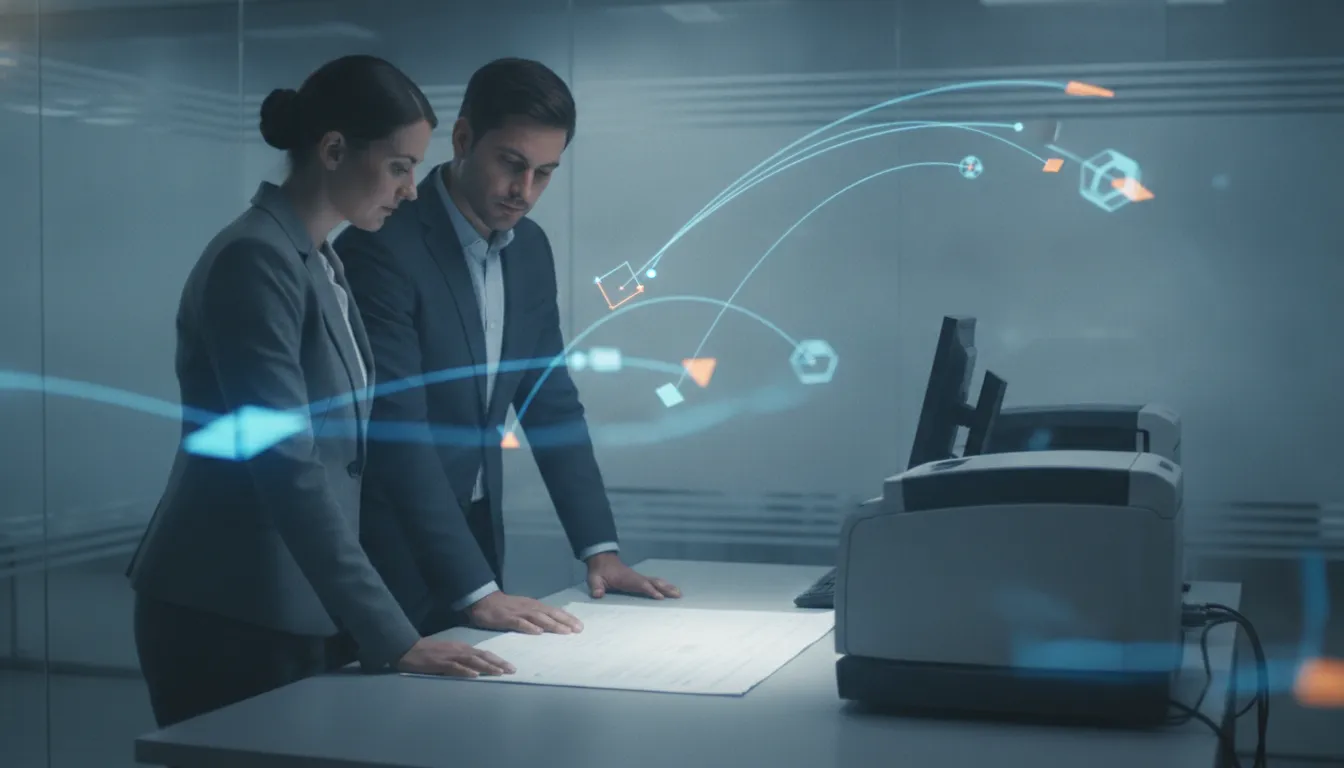 Operations specialist reviewing document data before workflow execution