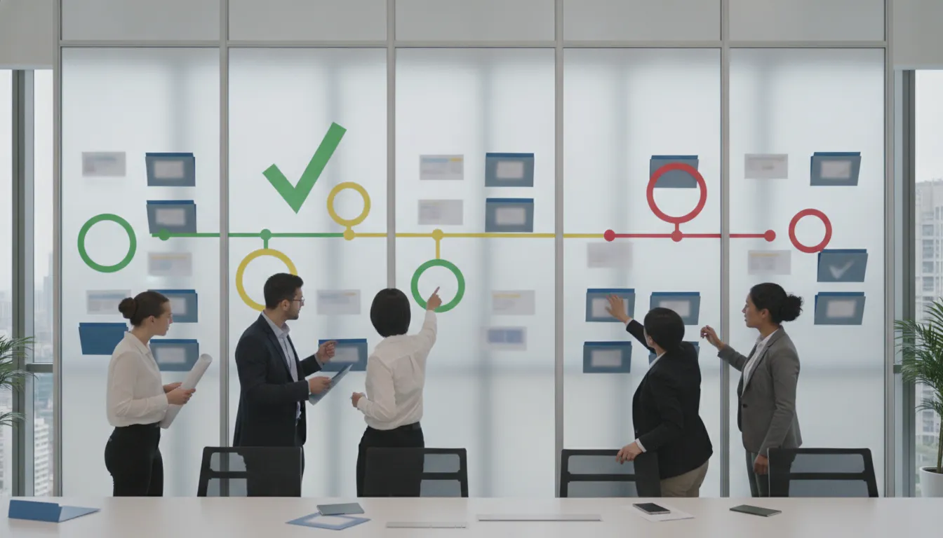 Enterprise team coordinating an RFP workflow with documents and approval stages