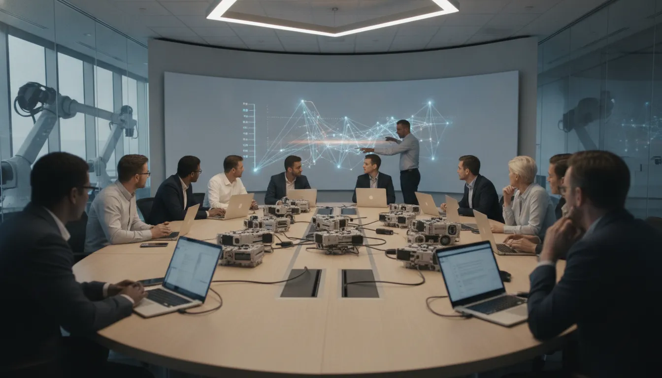 Enterprise team coordinating a complex program workflow
