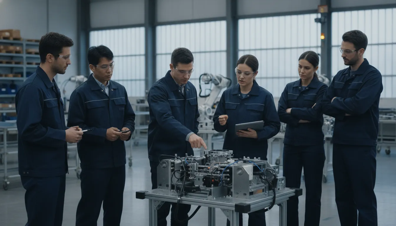 Cross-functional team coordinating an operational handoff