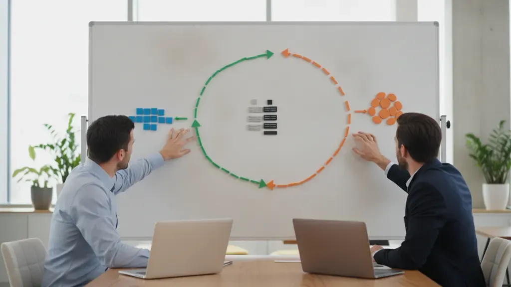 Software architecture team mapping BPM in software across connected applications