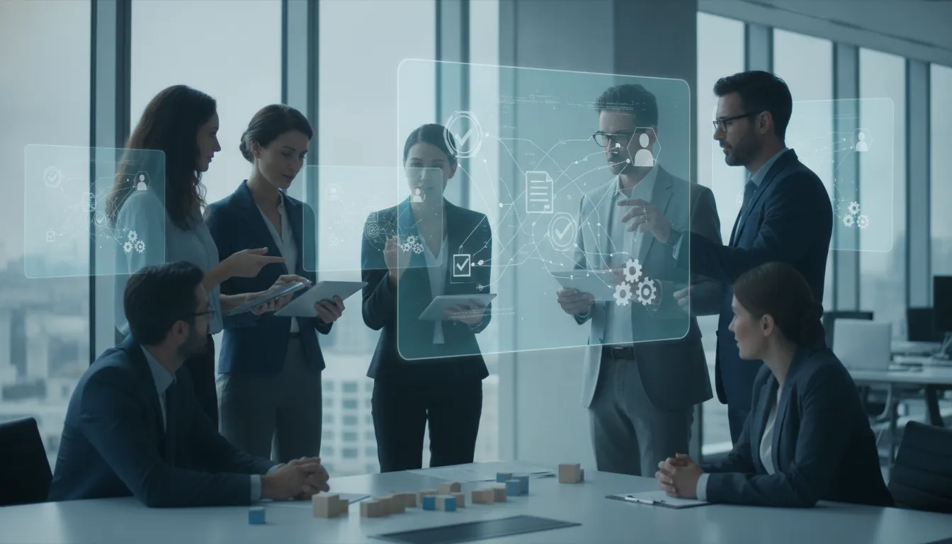 Enterprise operations team coordinating business process outsourcing workflows