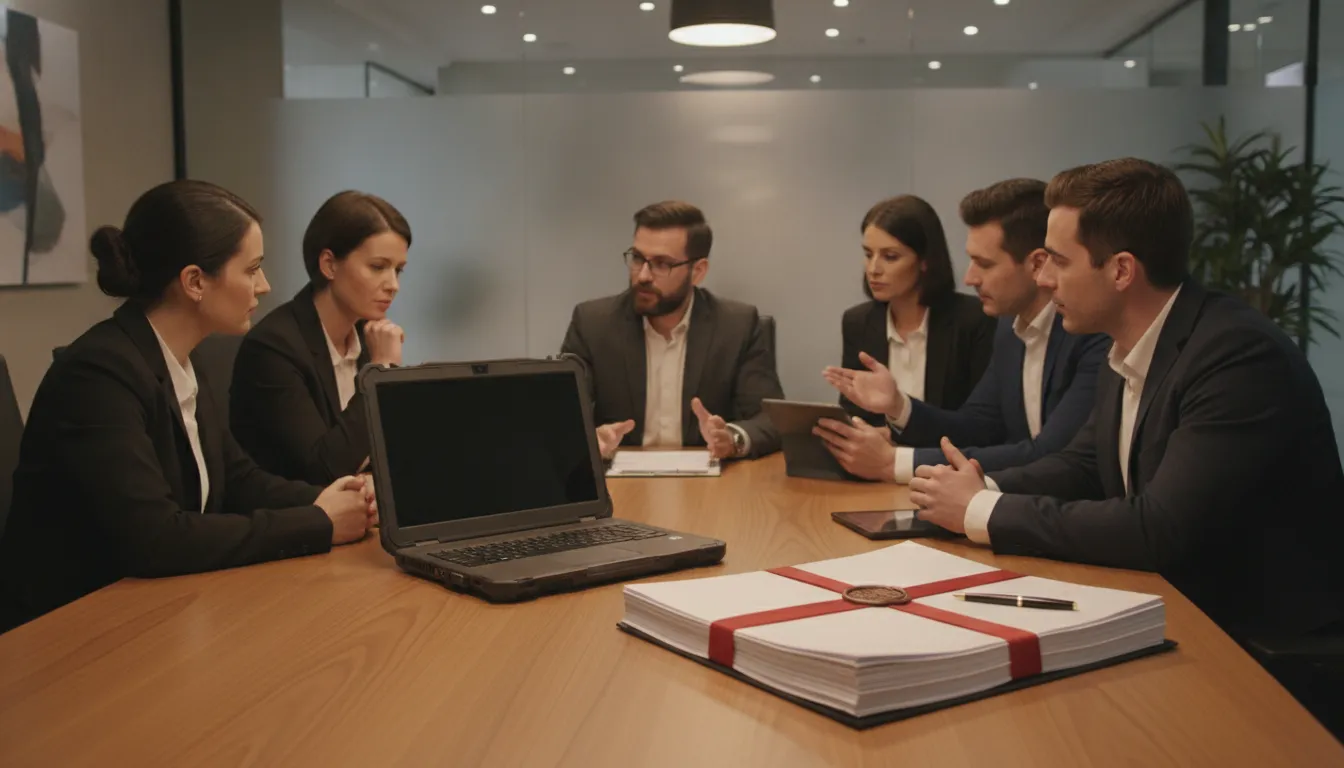 Enterprise team coordinating a document signature workflow