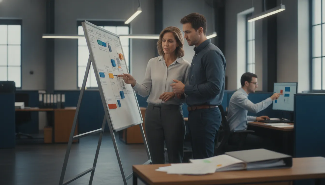 Enterprise team reviewing workflow exception handling
