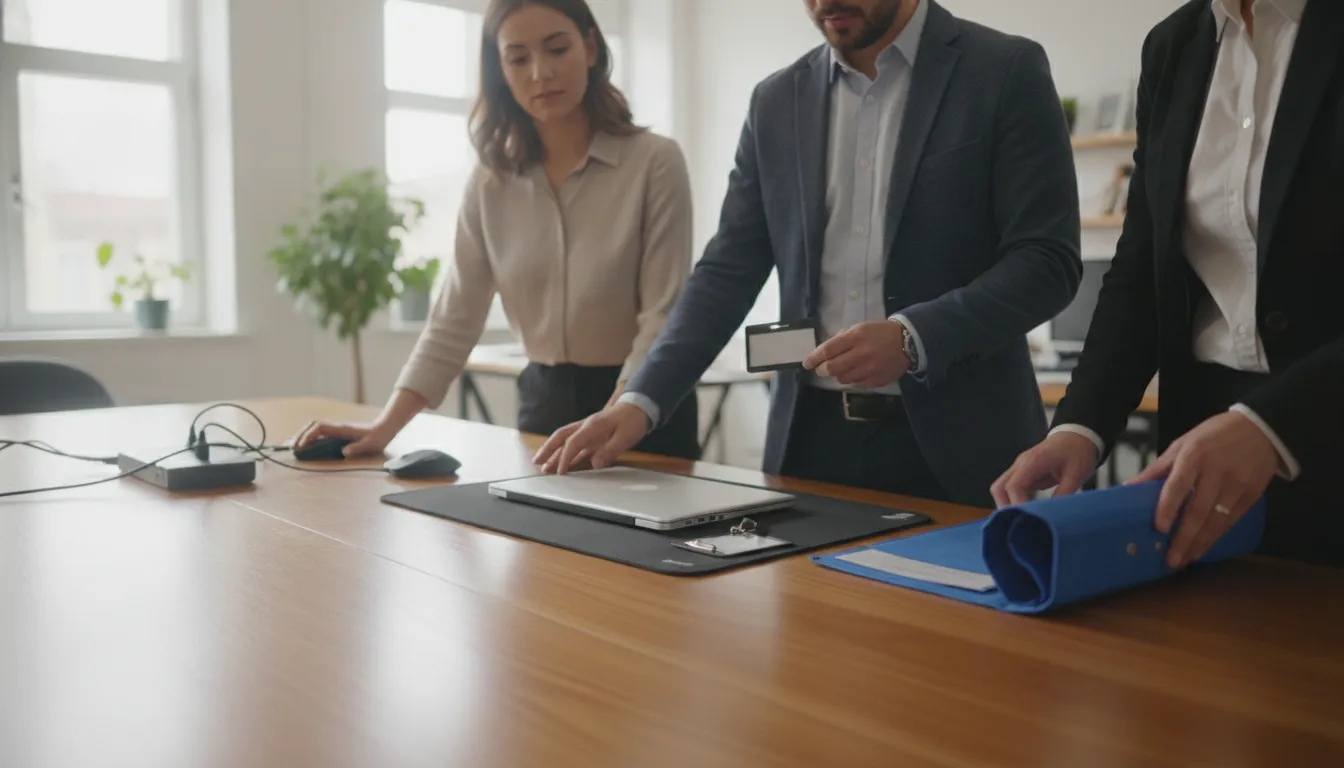 IT team preparing equipment for employee onboarding