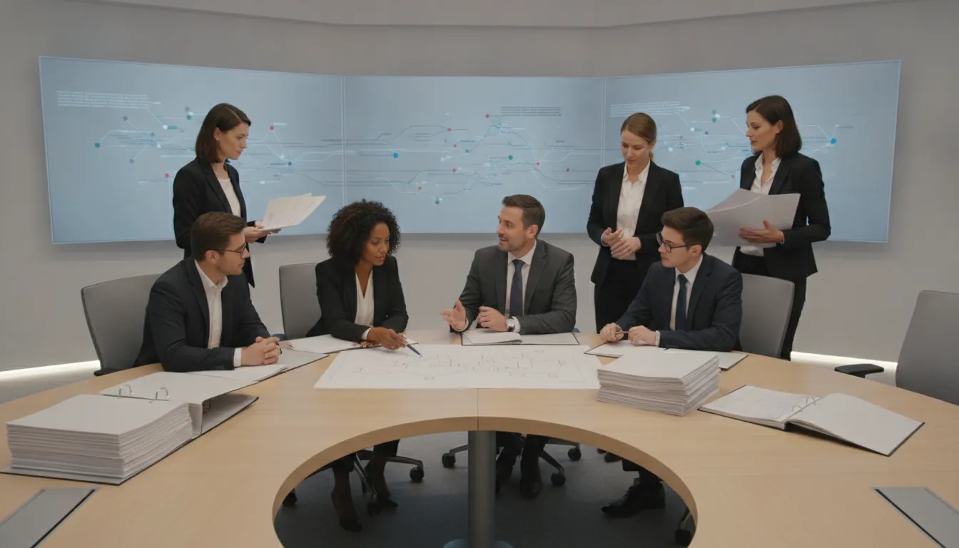 Enterprise team reviewing a contract approval process