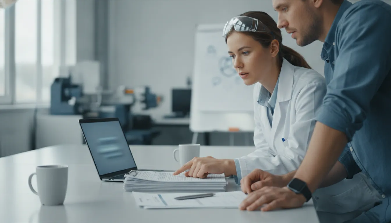 Quality and IT leads reviewing an integration pilot checklist