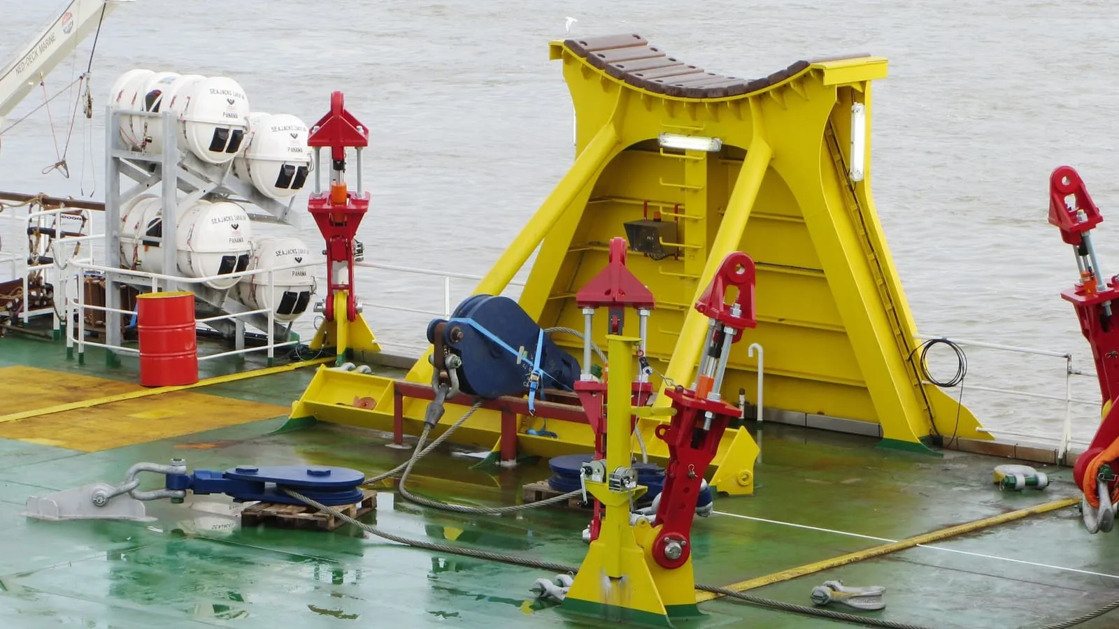 Monopile's can be placed on the monopile grillage engineered by Conbit