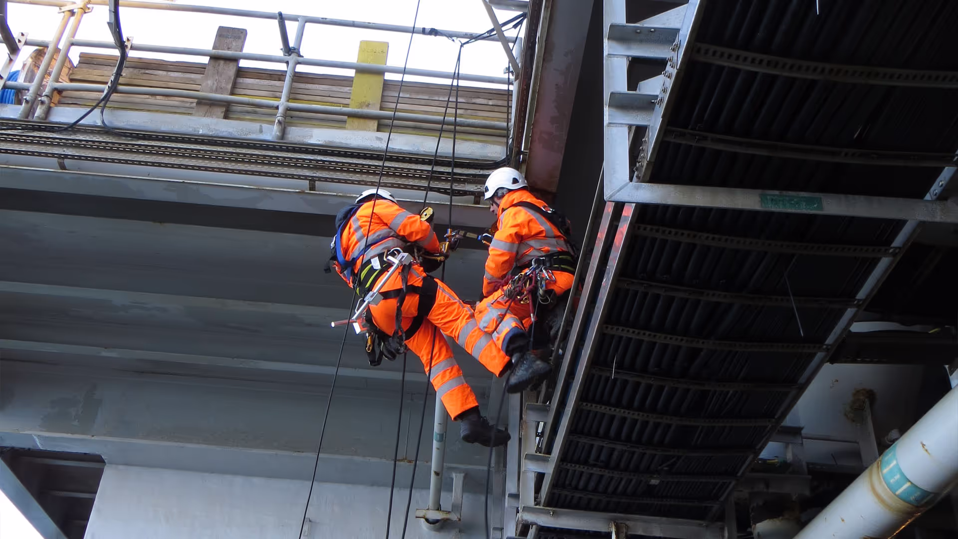 Rope access techniques is an important part of offshore jobs