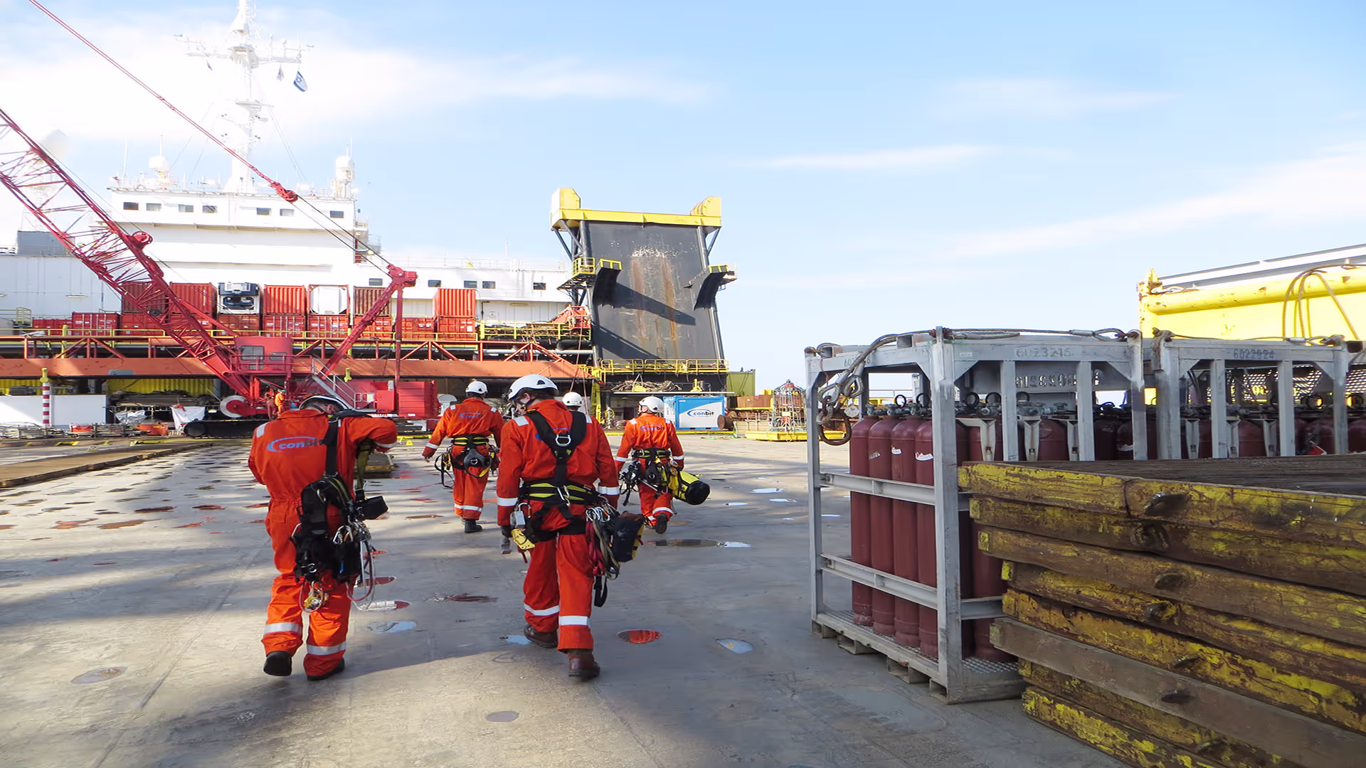 Conbit team at working for hook-up support at new offshore platform 