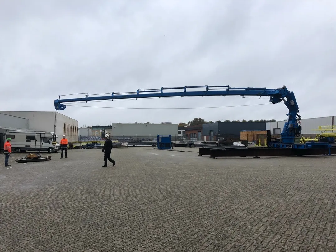 Conbit new knuckle boom crane at first load test