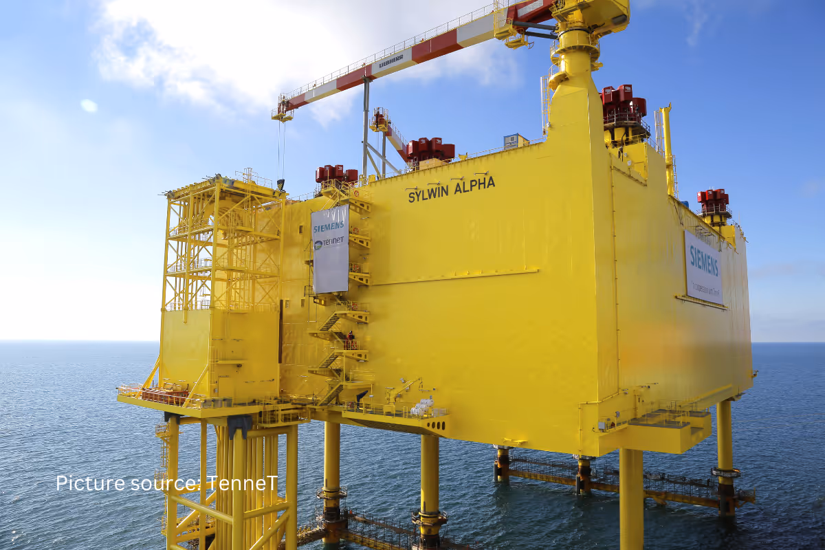 Sylwin Alpha Converter Station is located offshore Germany. It connects the turbines to the onshore grid of Germany.