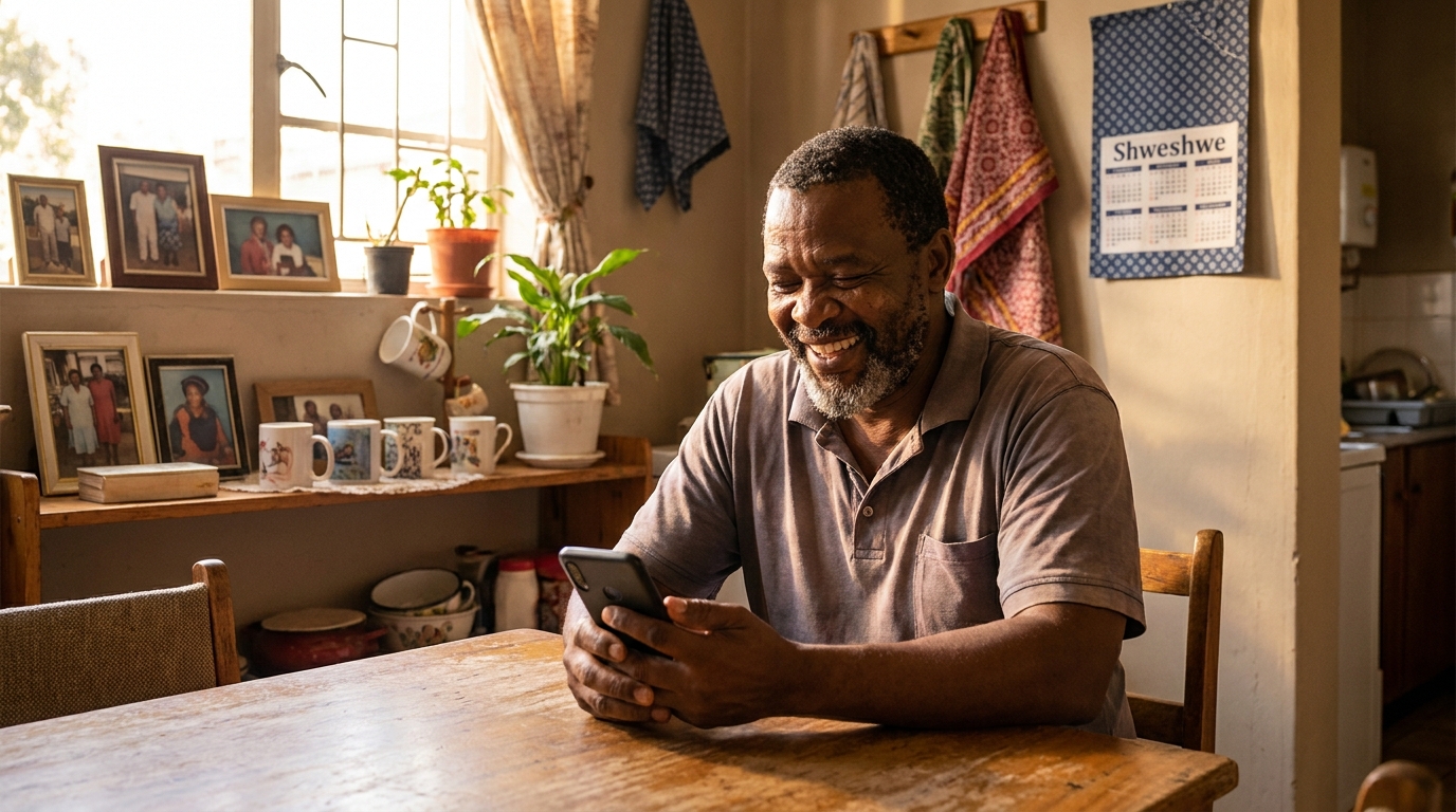 South African man relieved after receiving instant loan approval on his phone