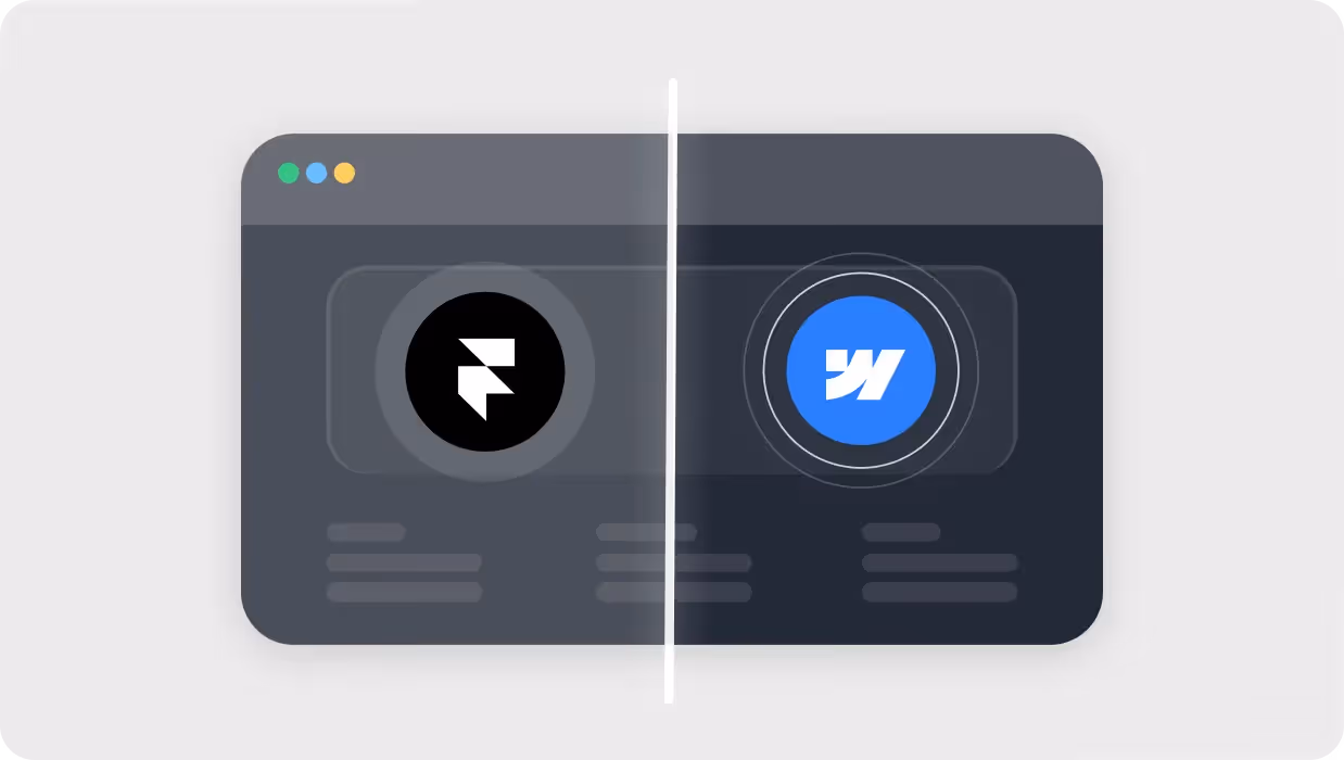 Cover illustration for the article Framer vs. Webflow