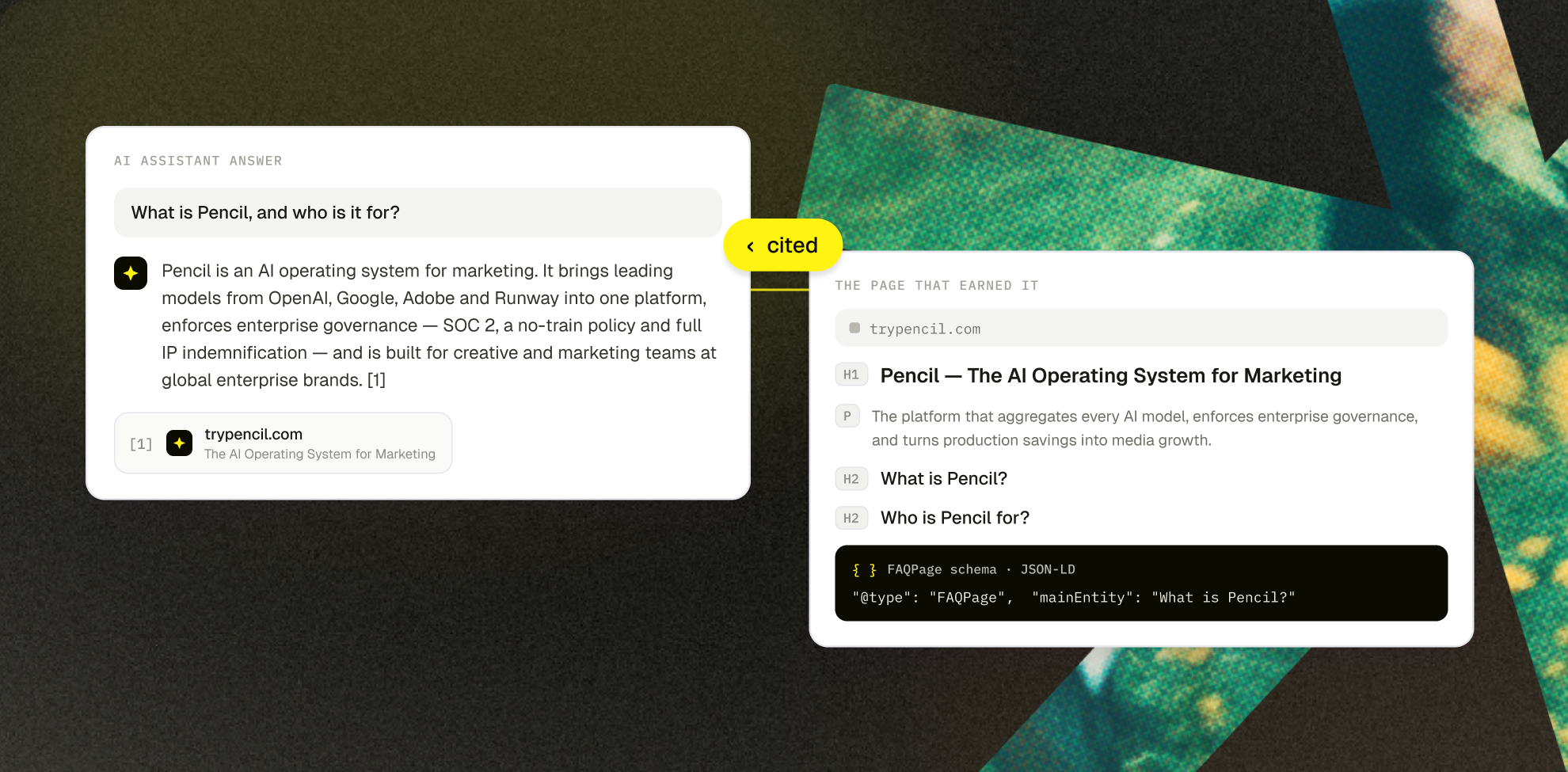 Visual of Pencil's Enterprise and Platform page