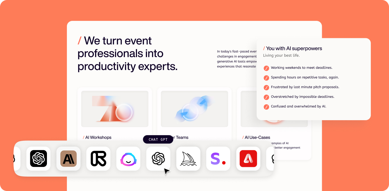 Summary of different elements on the website
