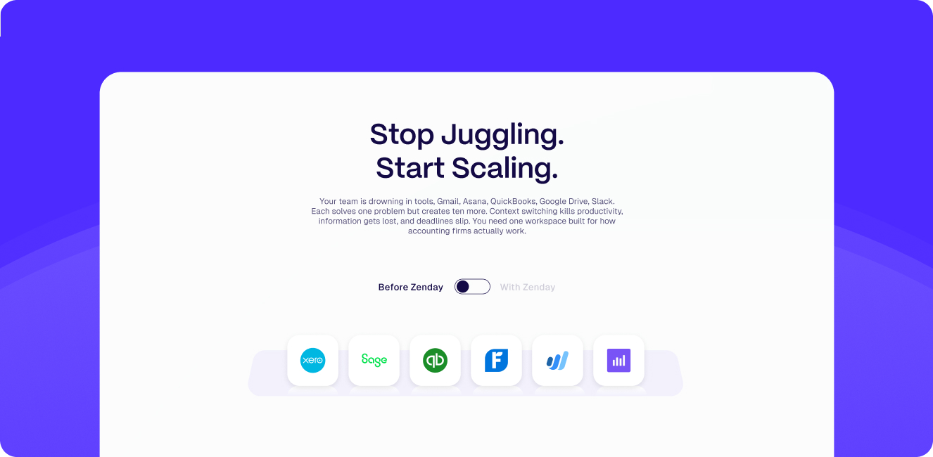 Example of the Homepage section