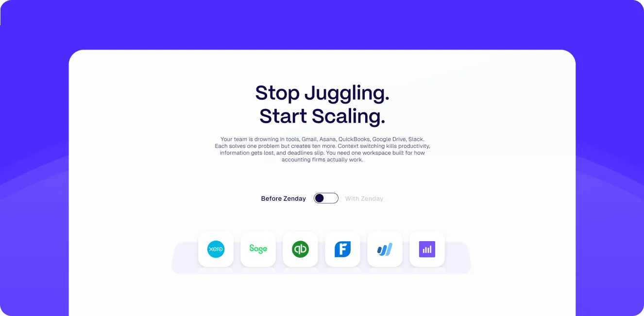 Example of the Homepage section