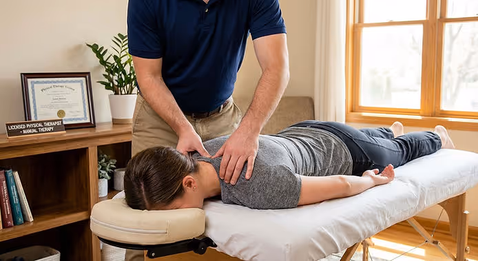 Patient working with a provider at a performance therapy clinic in Louisville