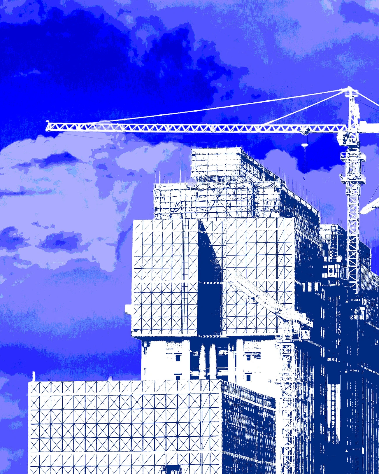 Construction site with cranes representing AI infrastructure monitoring.