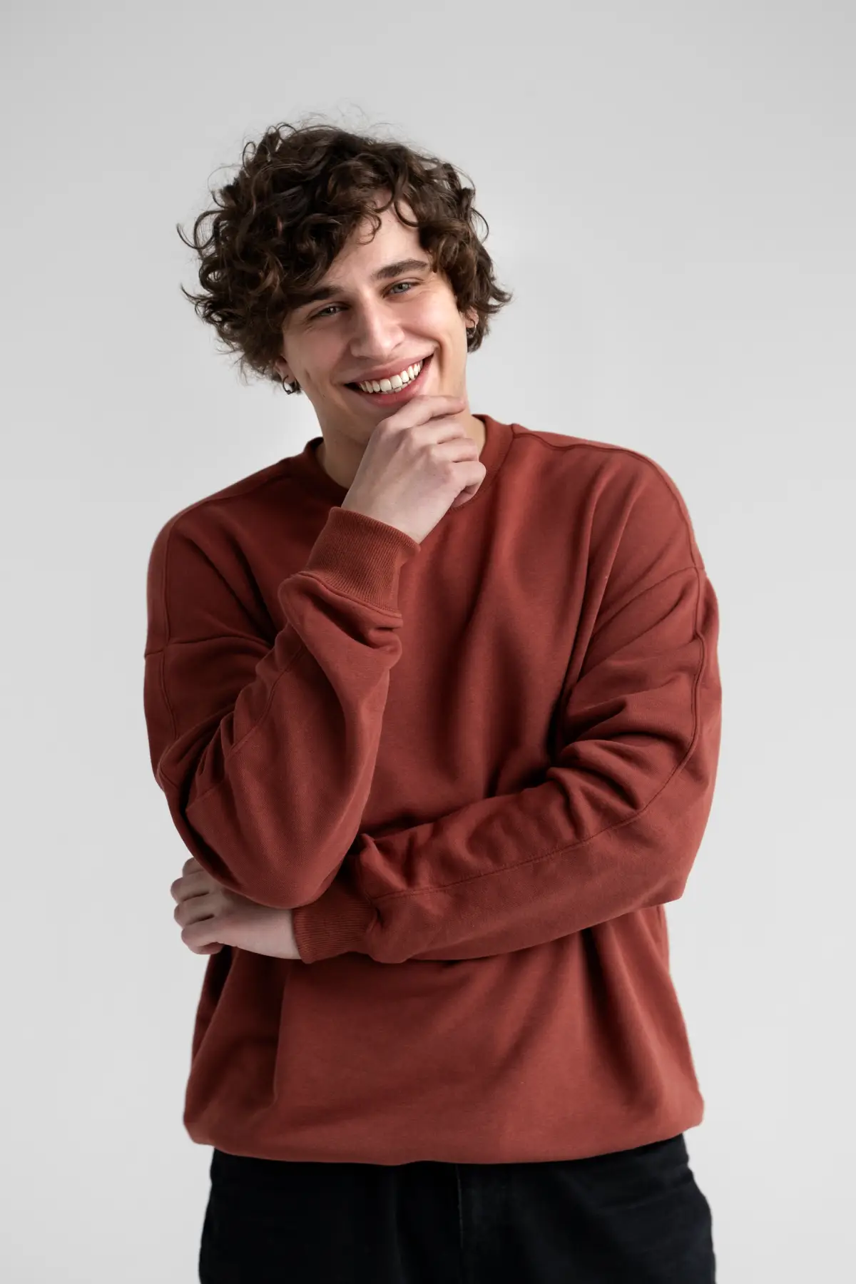 Portrait of man wearing red shirt