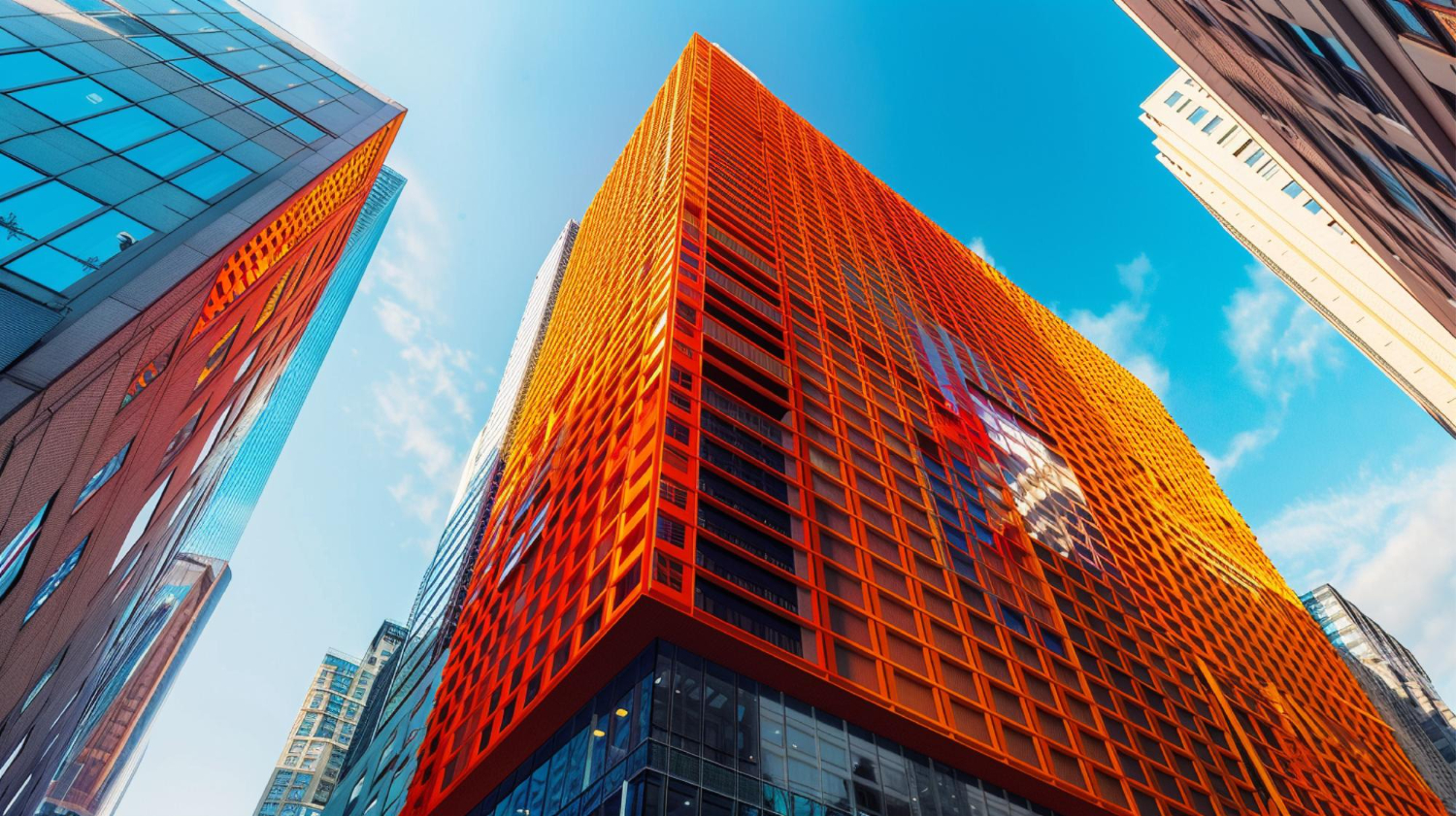 image of a bustling office environment (for a social media and communication)