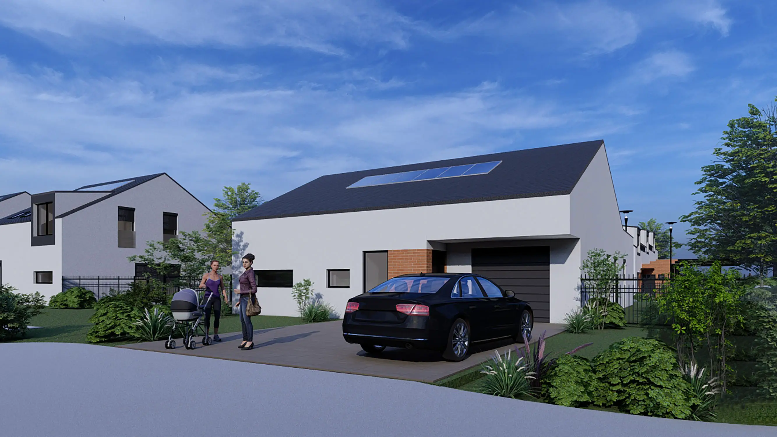 Architektonická vizualizace bungalovu ve Starovicích.