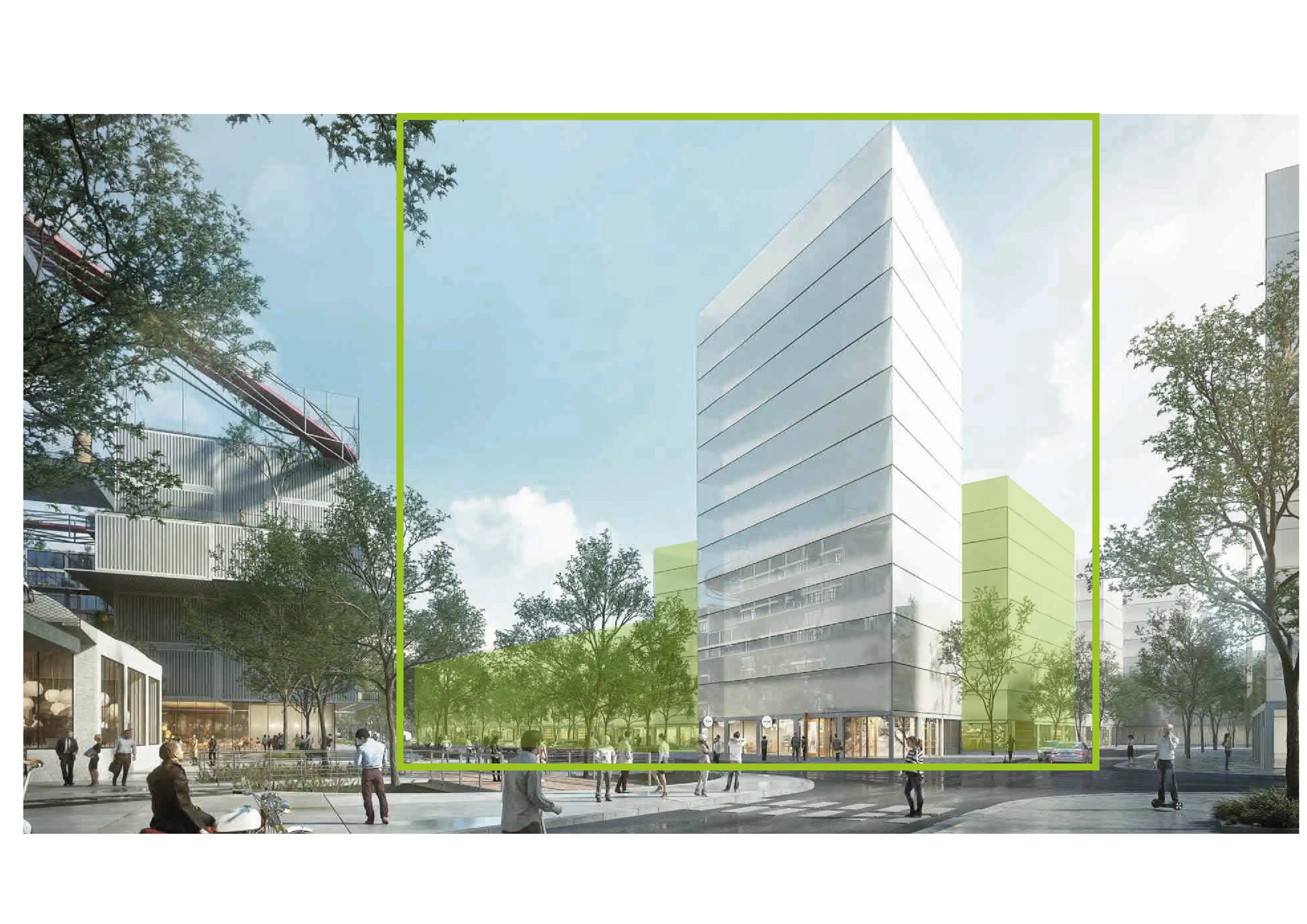 Architektonická vizualizace rodinného domu v krajině.