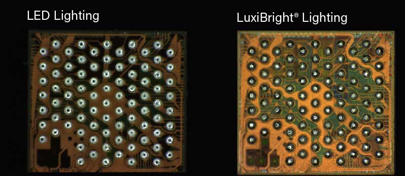 BGA inspection - LED vs LuxiBright comparison