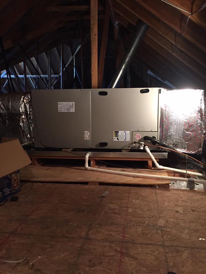 Attic HVAC unit replacement by HVAC contractor in Quitman, GA.