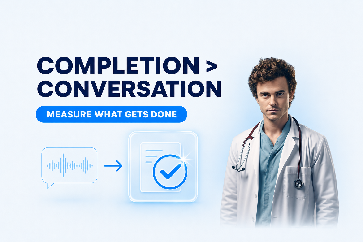 Ryan, a healthcare AI agent, illustrating the shift from AI conversation to verified healthcare workflow completion.